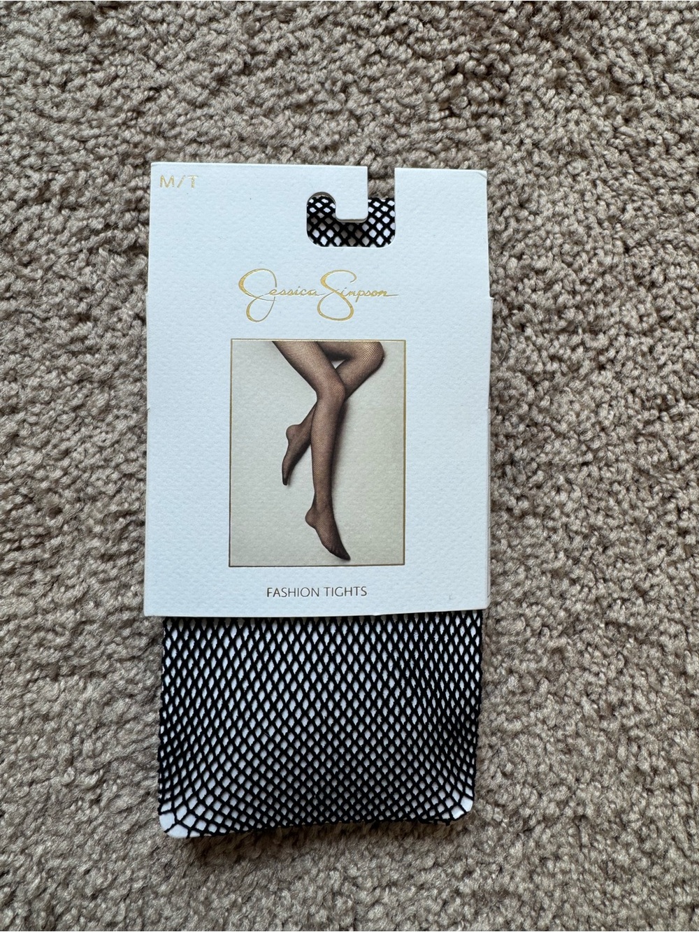 Jessica Simpson M/T Fashion Tights- NWT Black Fishnet Costume Grunge Leather 80s